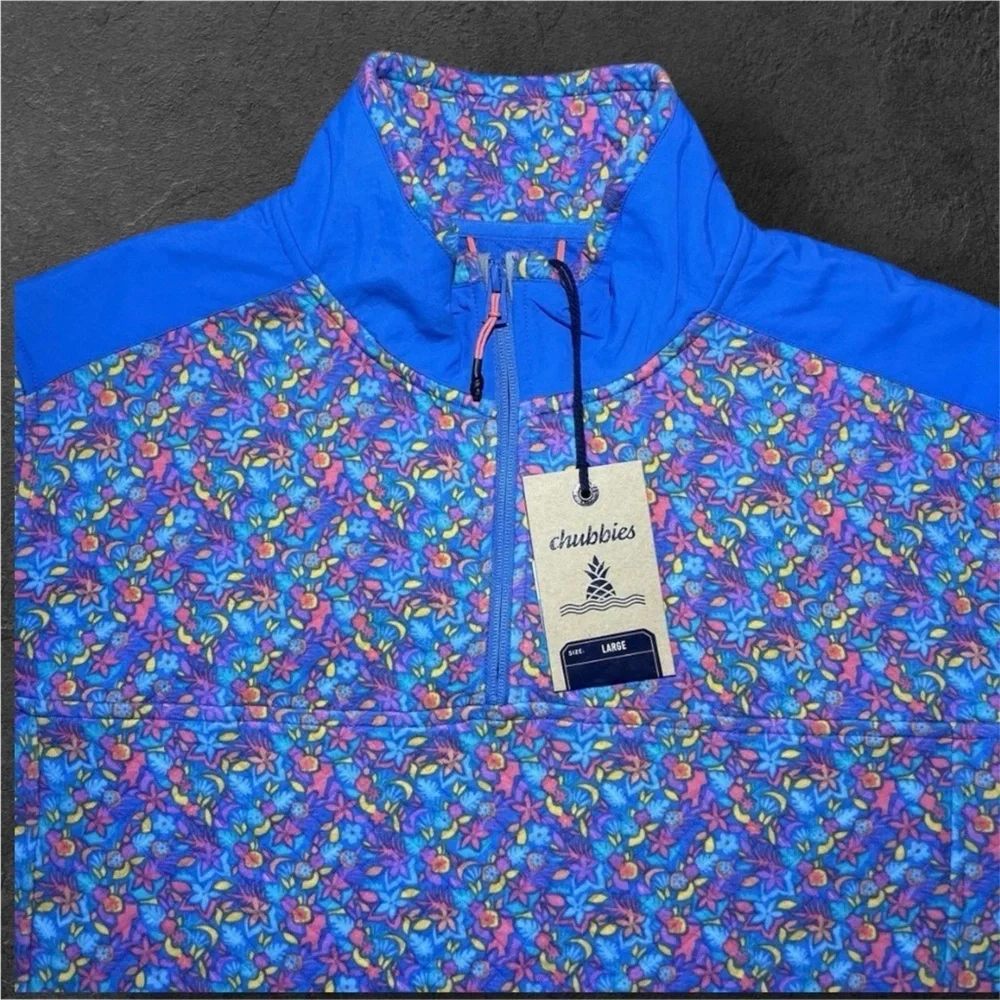 Chubbies 1/4 Zip Quilted (The Spade) Size L Pullover.